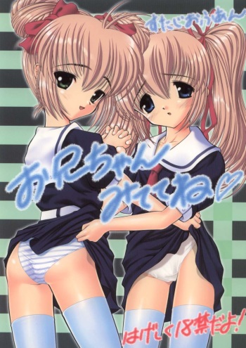 (Shiori to Saori no Orusuban Shiyo!!) [STUDIO HUAN (Raidon, Yokko)] Oniichan Mitete ne (Hajimete no Orusuban) cover