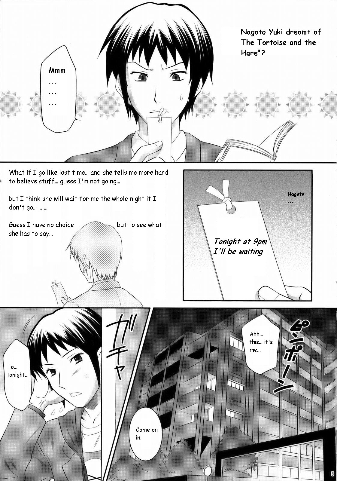 Nagato Yuki wa Usagi to Kame no Yume o Miru ka? | Nagato Yuki Dreamt of "The Tortoise and The Hare"? page 4 full