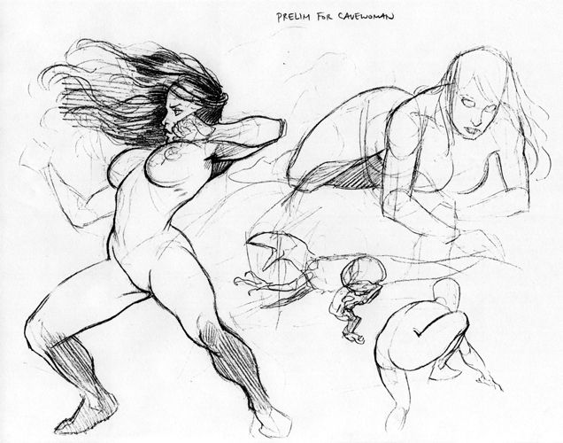 Cavewoman - Sketches - Frank Cho page 7 full