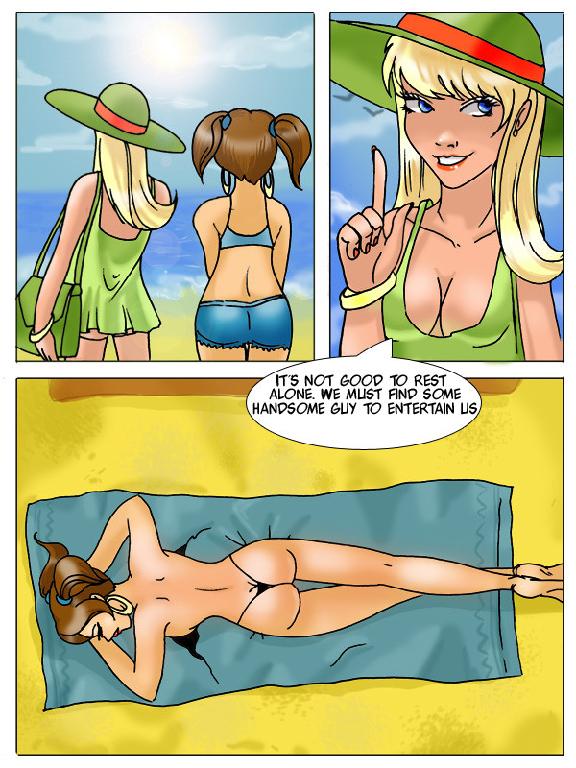 2 girls on the beach & 1 lucky guy page 2 full