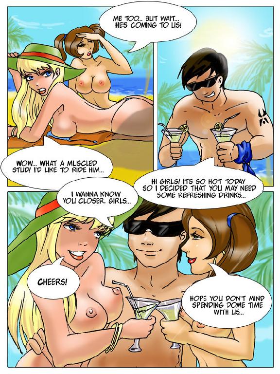 2 girls on the beach & 1 lucky guy page 3 full
