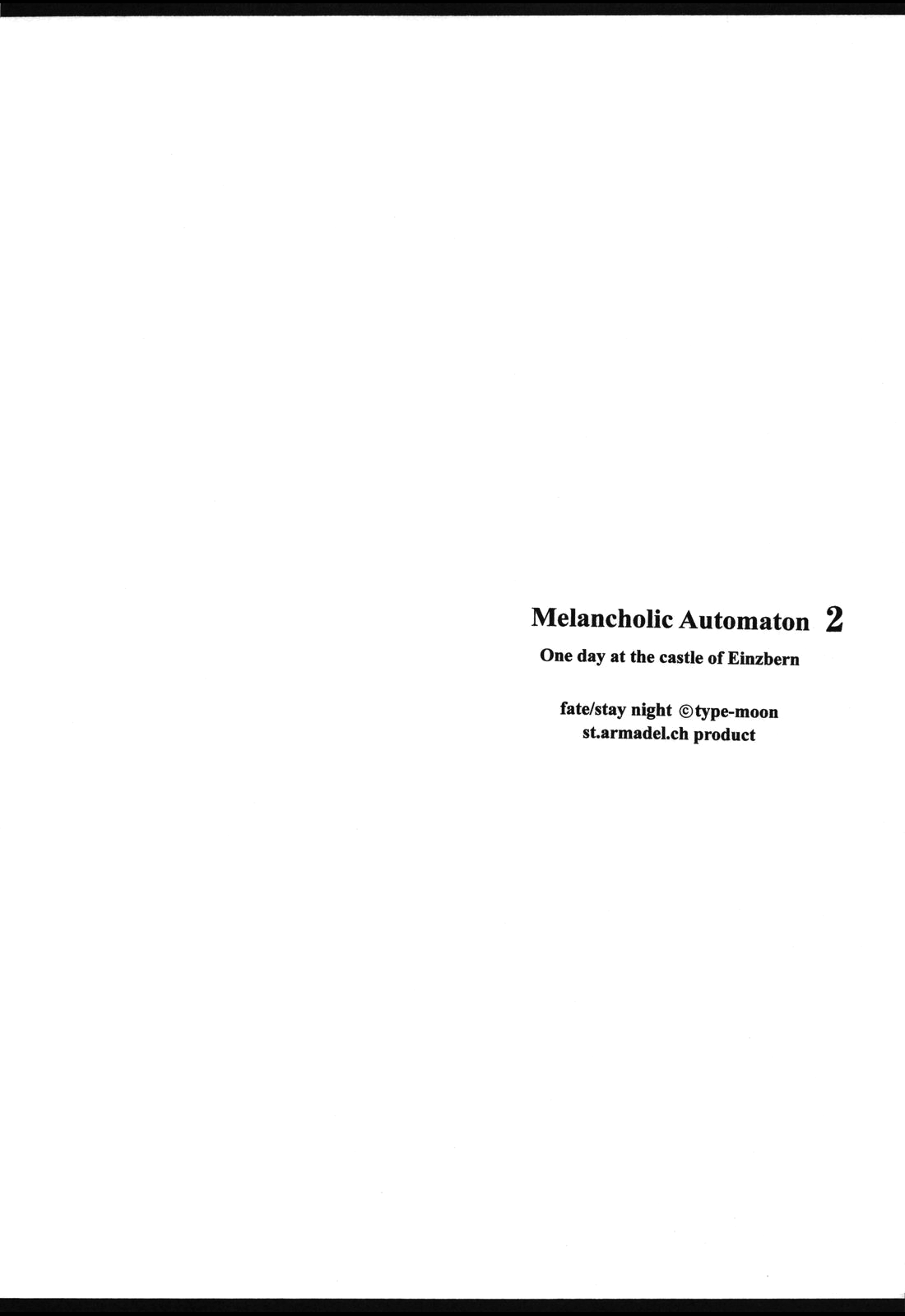 Melancholic Automaton 2 - One day at the castle of Einzbern page 3 full