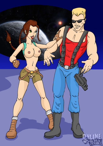 Lara Croft & Duke Nukem [Online Superheroes] cover
