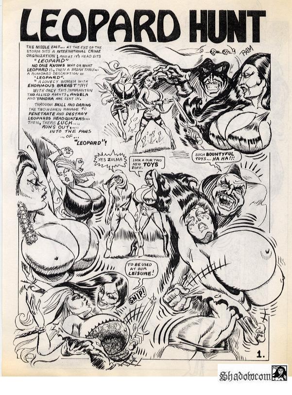 "Leopard Hunt" - Domination Big Bust comic-story page 1 full