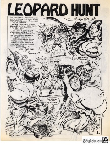 "Leopard Hunt" - Domination Big Bust comic-story (1970-th) cover