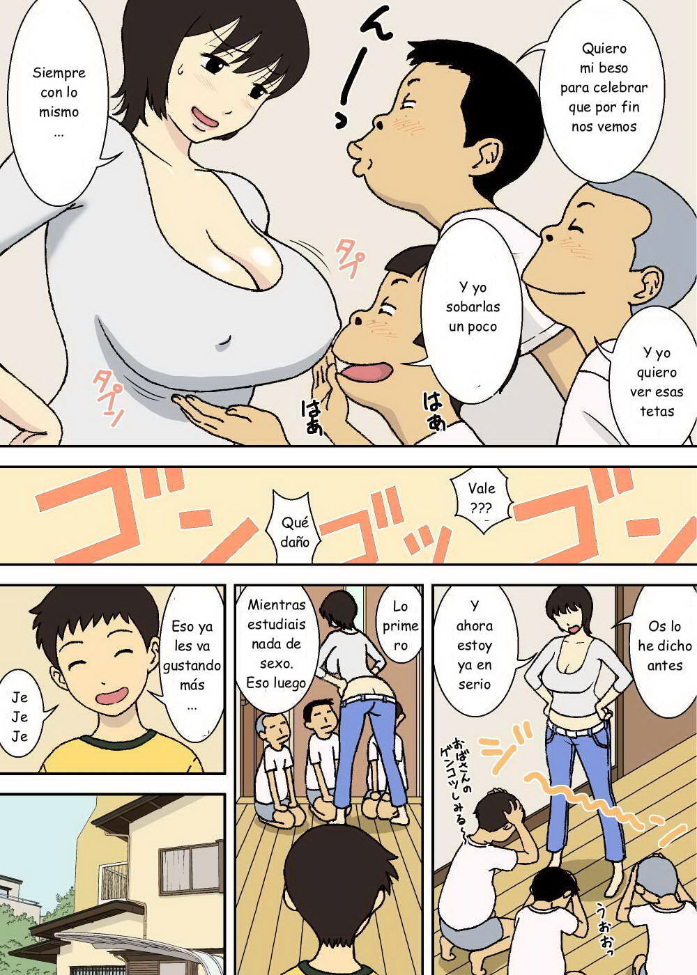 Warugaki to Kyonyuu Mama | Unos Chicos Traviesos y una Madre de Enormes  Tetas - Page 4 - Comic Porn XXX