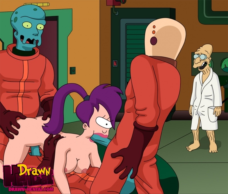Hubert Farnsworth and Aliens fuck Leela page 2 full