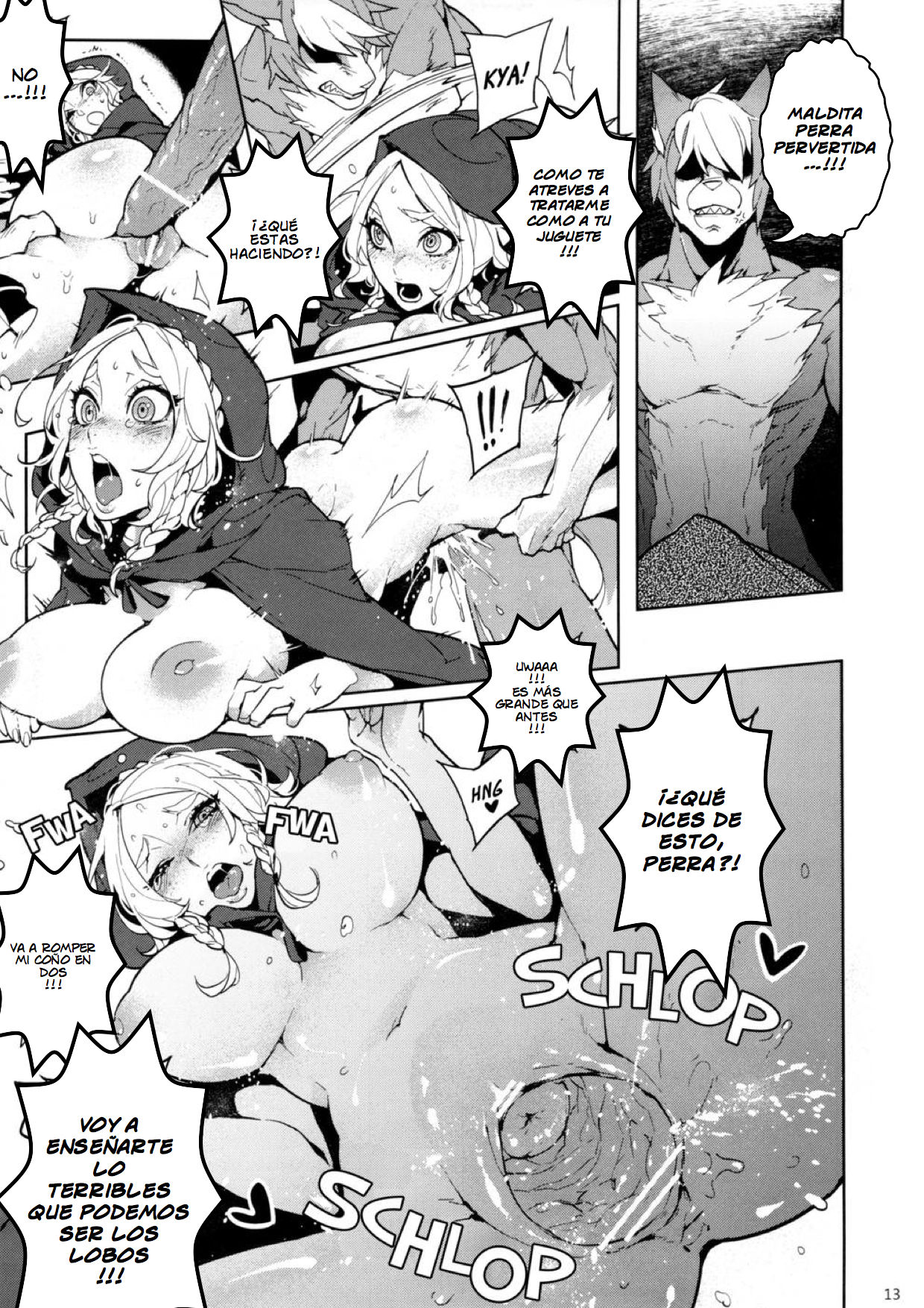 Dounen Hakai ~Ookina Akazukin & Chiisaki Ookami~ - Big Red Riding Hood and the little wolf. | Caperucita Roja page 12 full