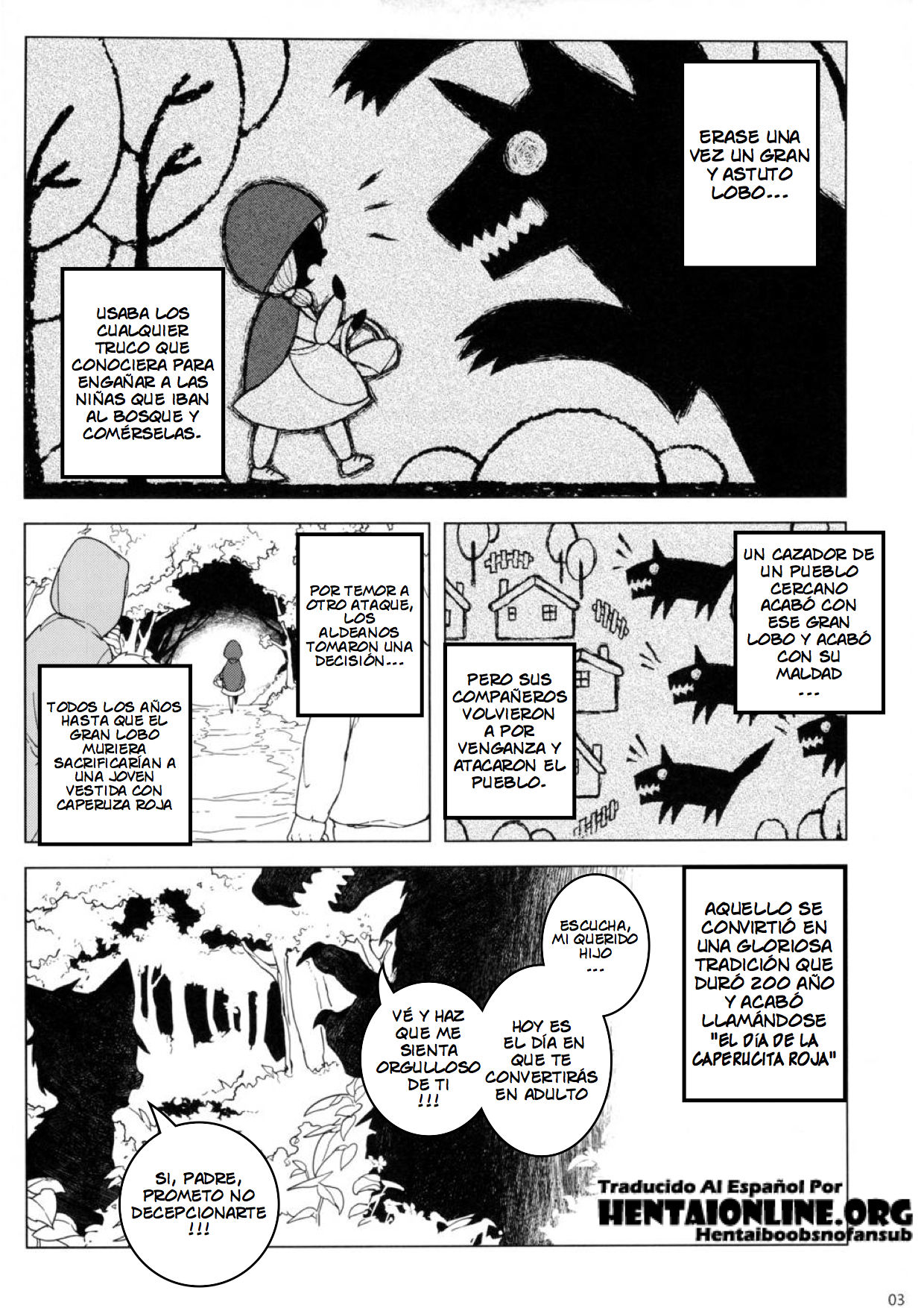 Dounen Hakai ~Ookina Akazukin & Chiisaki Ookami~ - Big Red Riding Hood and the little wolf. | Caperucita Roja page 2 full