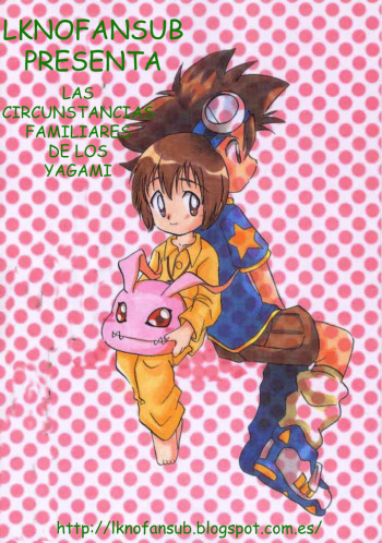 [Bikkuri Gyouten (Umino Dozaemon, Watanabe Sumiko)] Yagamikunchi no Katei no Jijyou | Las circunstancias Familiares de los Yagami (Digimon Adventure) [Spanish] [LKNOFansub] cover