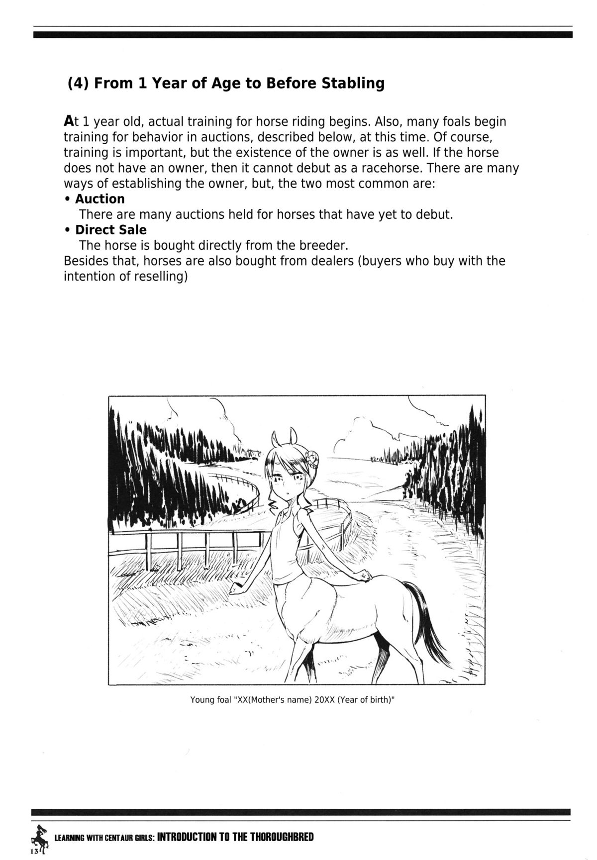 Centaur Musume de Manabu Hajimete no Thoroughbred | Learning With Centaur Girls: Introduction To The Thoroughbred page 12 full