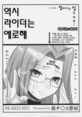 (C70) [Gachinko Shobou (Kobanya Koban)] Yappari Rider wa Eroi na. EPISODE Jeans wa Haita Mama (Fate/stay night) [Korean] [데브리] cover