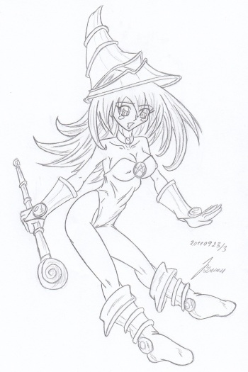 My miny Dark Magician Girl Sketches work cover