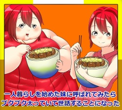 Hitorigurashi o Hajimeta Imouto ni Yobarete Mitara Bukubuku Futotte Ite Sewa suru Koto ni Natta | My sister, who lives alone, called me over, and it turns out she had become very fat and I am taking care of her