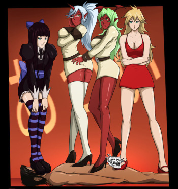 Demon Sisters barefoot commission for Bane (Panty and Stocking with Garterbelt) cover