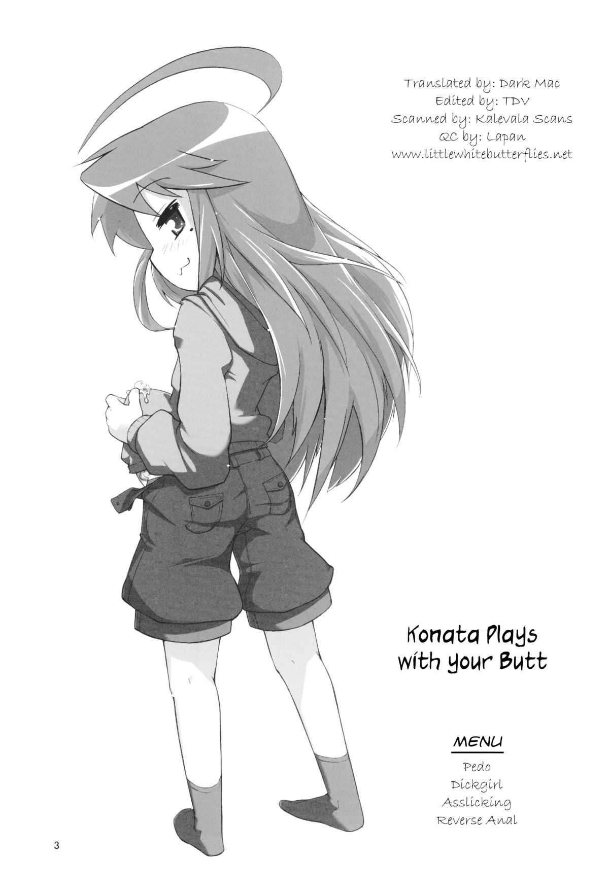 Kona-chan ni Oshiri Ijirareru Hon | Konata Plays with your Butt   =SW= page 3 full