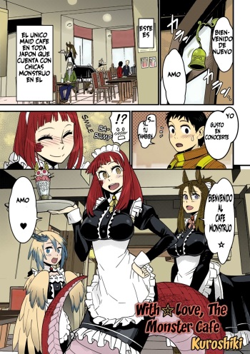 [Kuroshiki] Mon Cafe Yori Ai o Kominute | With Love, the Monster Cafe (Bessatsu Comic Unreal Monster Musume Paradise Vol. 4) [Spanish] [POLLARDON] [Colorized] [Decensored] [Digital] cover