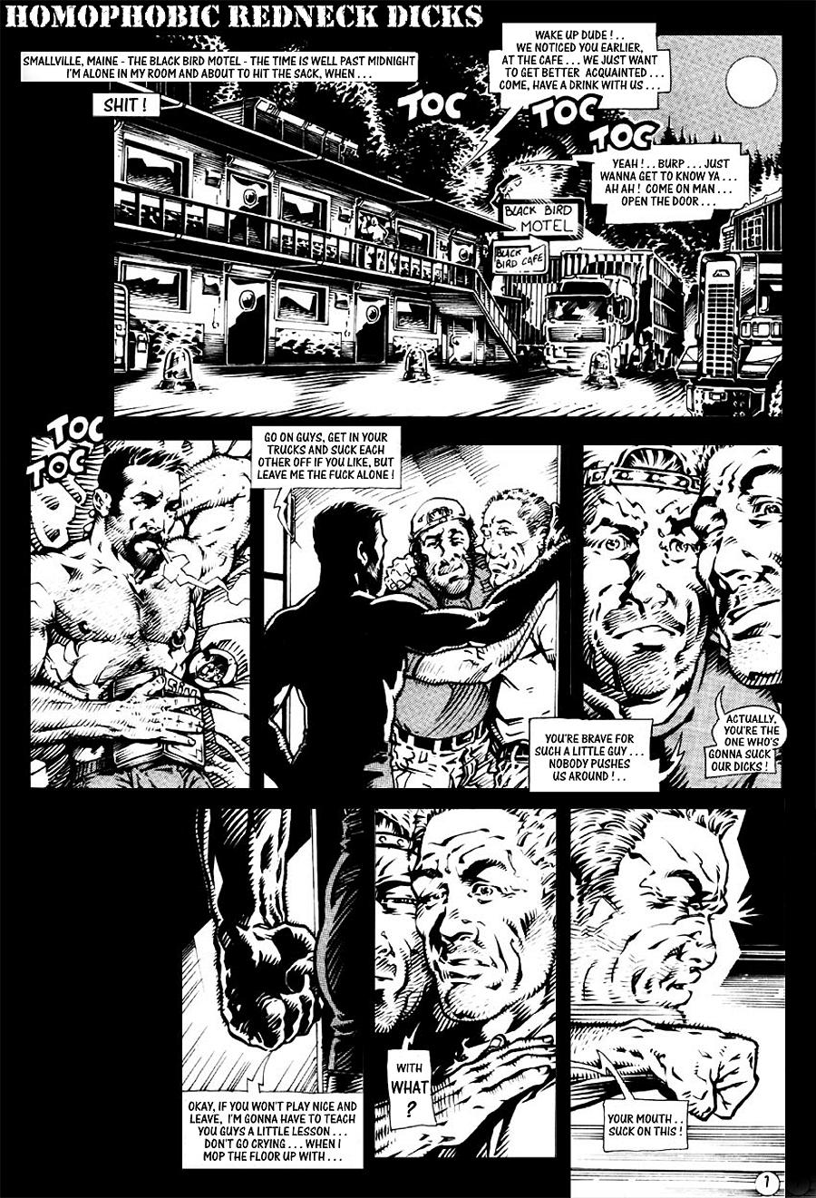 Logan - Western Gay Porn Comix - Homophobic Redneck Dicks page 1 full