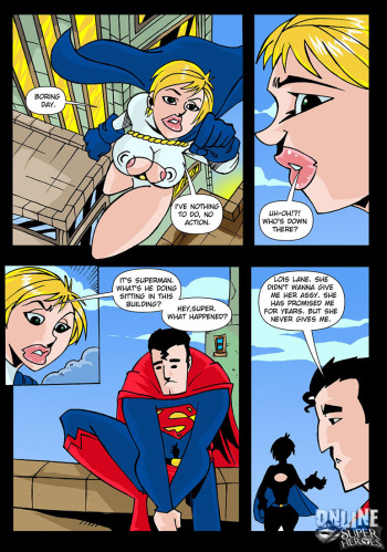 [Online Superheroes] Power Girl gets her asshole and mouth filled with cum by Superman (JLA) cover