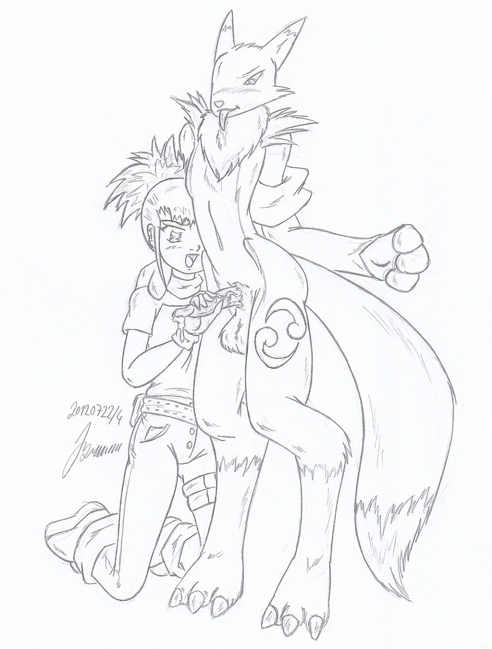 My miny Renamon_digimon tamers Sketches work_1 page 8 full