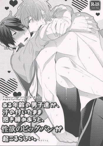 (C85) [CrashRush (Gesshi)] Aru Nenrei no Danshi-tachi ga, Ase no Tsuita mama Dakishimeau to, Seiyoku no Big Bang ga Okoru rashii. (Free!) cover