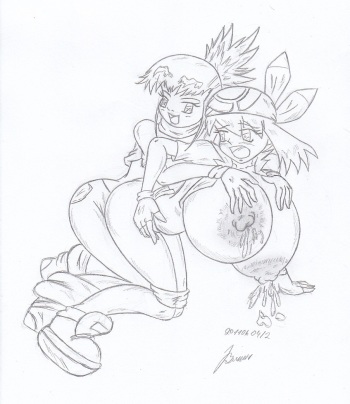 My miny Rika Nonaka_digimon tamers Sketches work_5 - 3/3 (May Milk 2 - Rika meets May) cover
