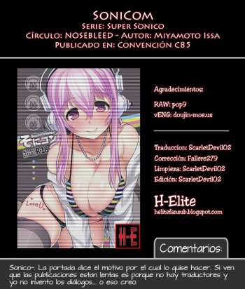 (C85) [NOSEBLEED (Miyamoto Issa)] SoniCom (Super Sonico) [Spanish] [H-Elite] cover