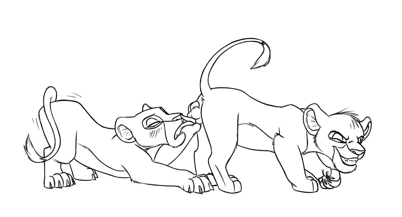 Simba and Nala B&W page 2 full