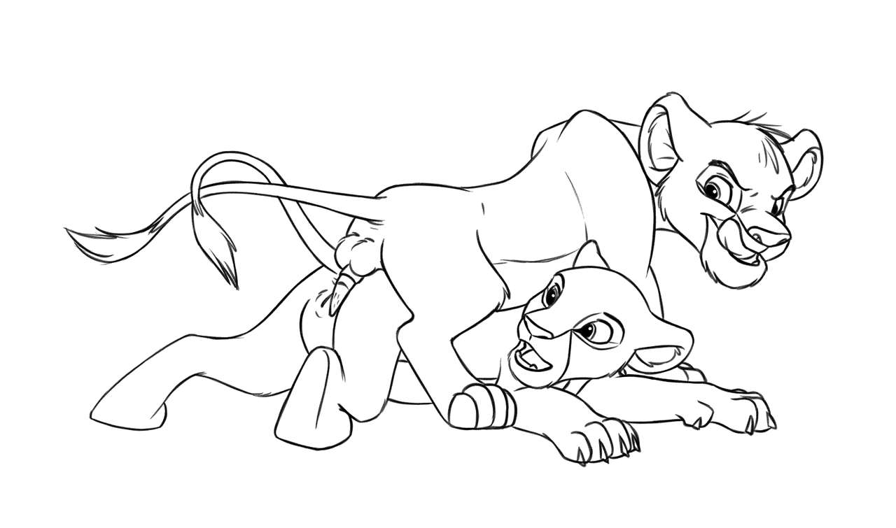 Simba and Nala B&W page 3 full