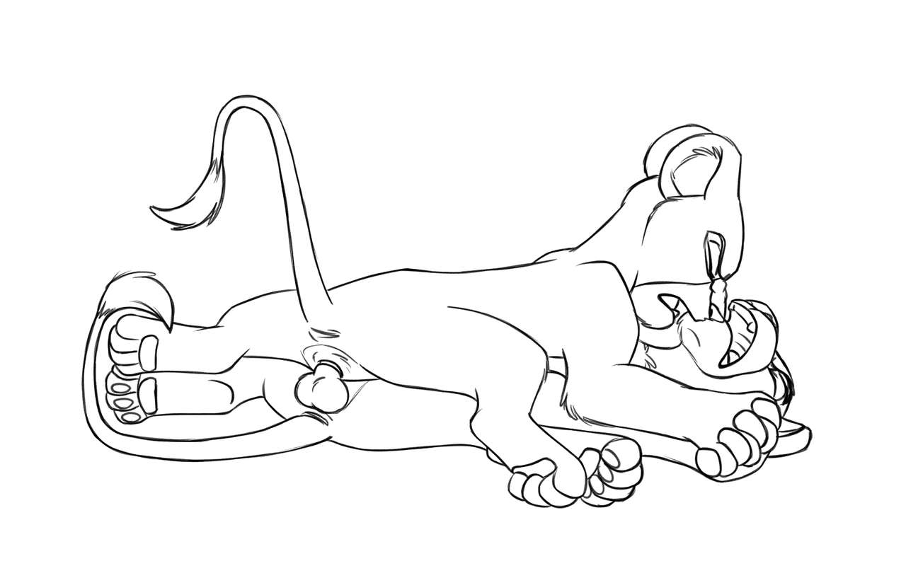 Simba and Nala B&W page 6 full