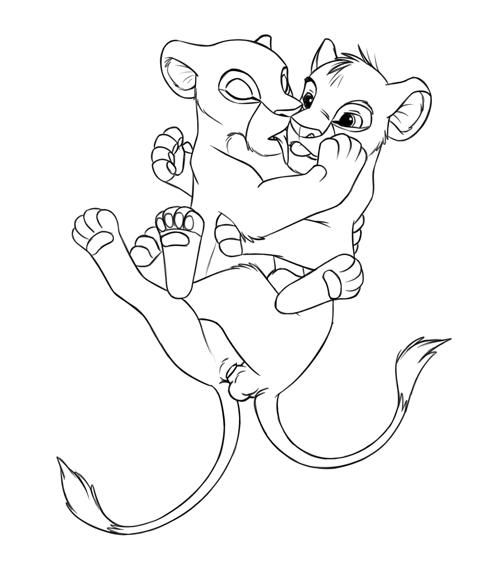 Simba and Nala B&W page 7 full