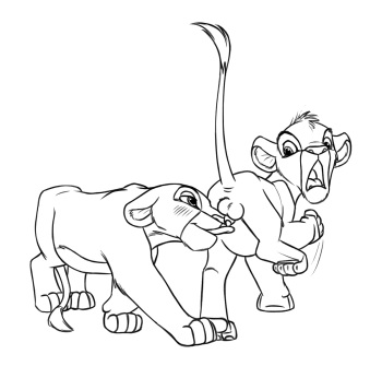 [The Giant Hamster] Simba and Nala B&W (The Lion King) cover