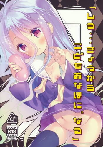 (C86) [Cocoa Holic (Yuizaki Kazuya)] "Shiro... Kyou kara Kodomo Onaho ni, Naru" | Starting Today, Shiro becomes a Loli Onahole (No Game No Life) [English] [PSYN] cover