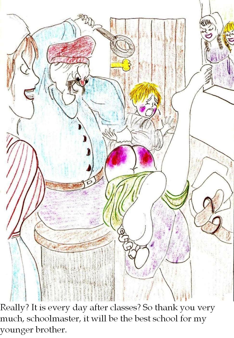 Spanking Caning Birching Judicial CP drawings page 9 full