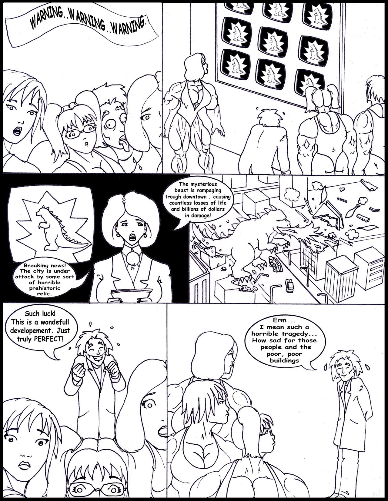 Schoolgirls vs the Terrible Tunderbeast page 11 full