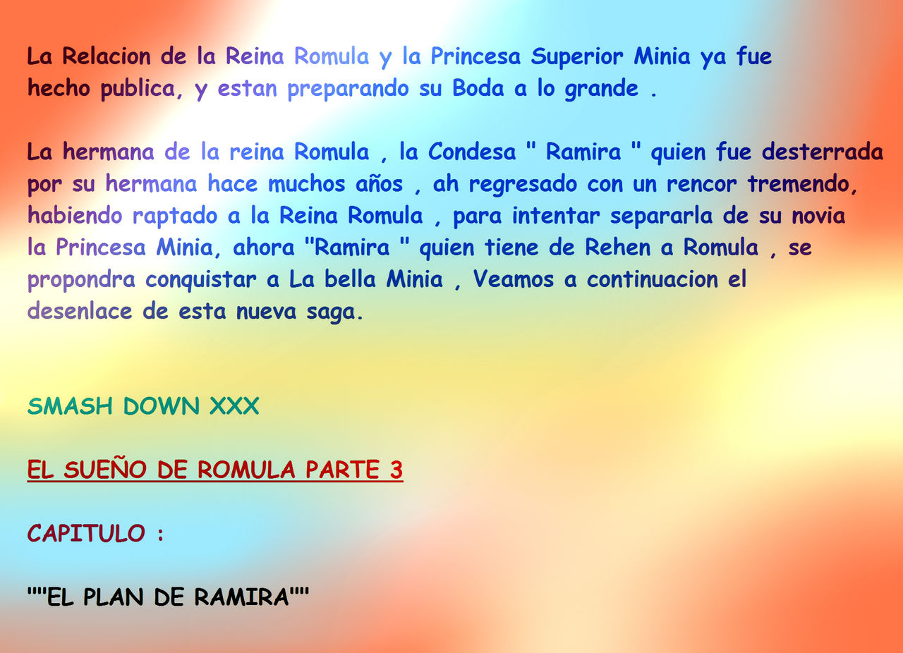 EL SUEÑO DE ROMULA PARTE 3 -  "" EL PLAN DE RAMIRA " SMASH DOWN SAGA XXX  ONLY LESBIAN page 2 full