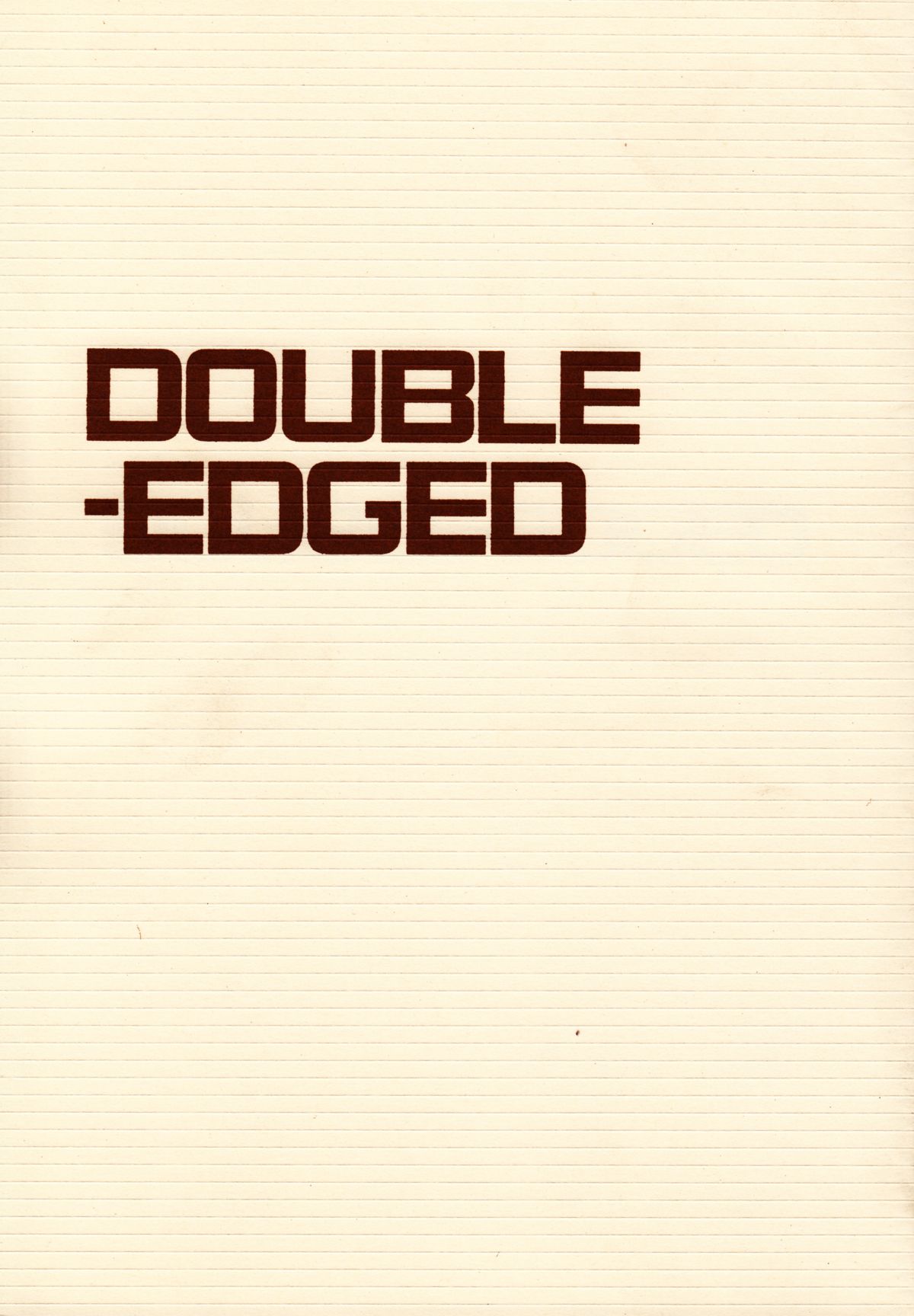 DOUBLE-EDGED page 1 full