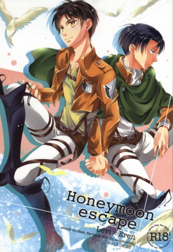 (CCOsaka100) [Makkurona (Makkuro)] Honeymoon escape (Shingeki no Kyojin) cover