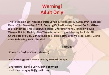 Ben 10 Thousand Comic 1 - Daddy's Slut (yaoi) cover