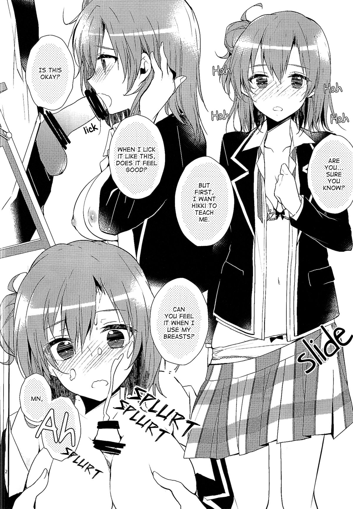 Chotto, Yuigahama-san chika sugimasu yo. | Wait a minute, you're getting too close, Yuigahama-san. page 11 full
