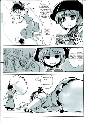 (C86) [106m (Ebizome)] Reimu no Katsuyakukin de Marisa ga Abunai (Omaera ga Ookiku Naare! Touhou Kyojinka Goudoushi) (Touhou Project) [English] cover