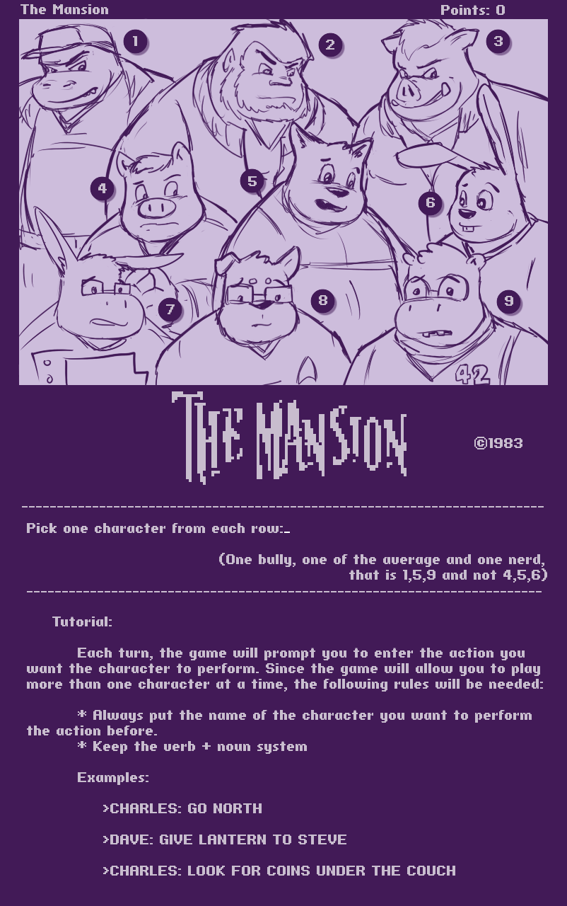 Caesarcub - Interactive Fiction - The Mansion page 1 full