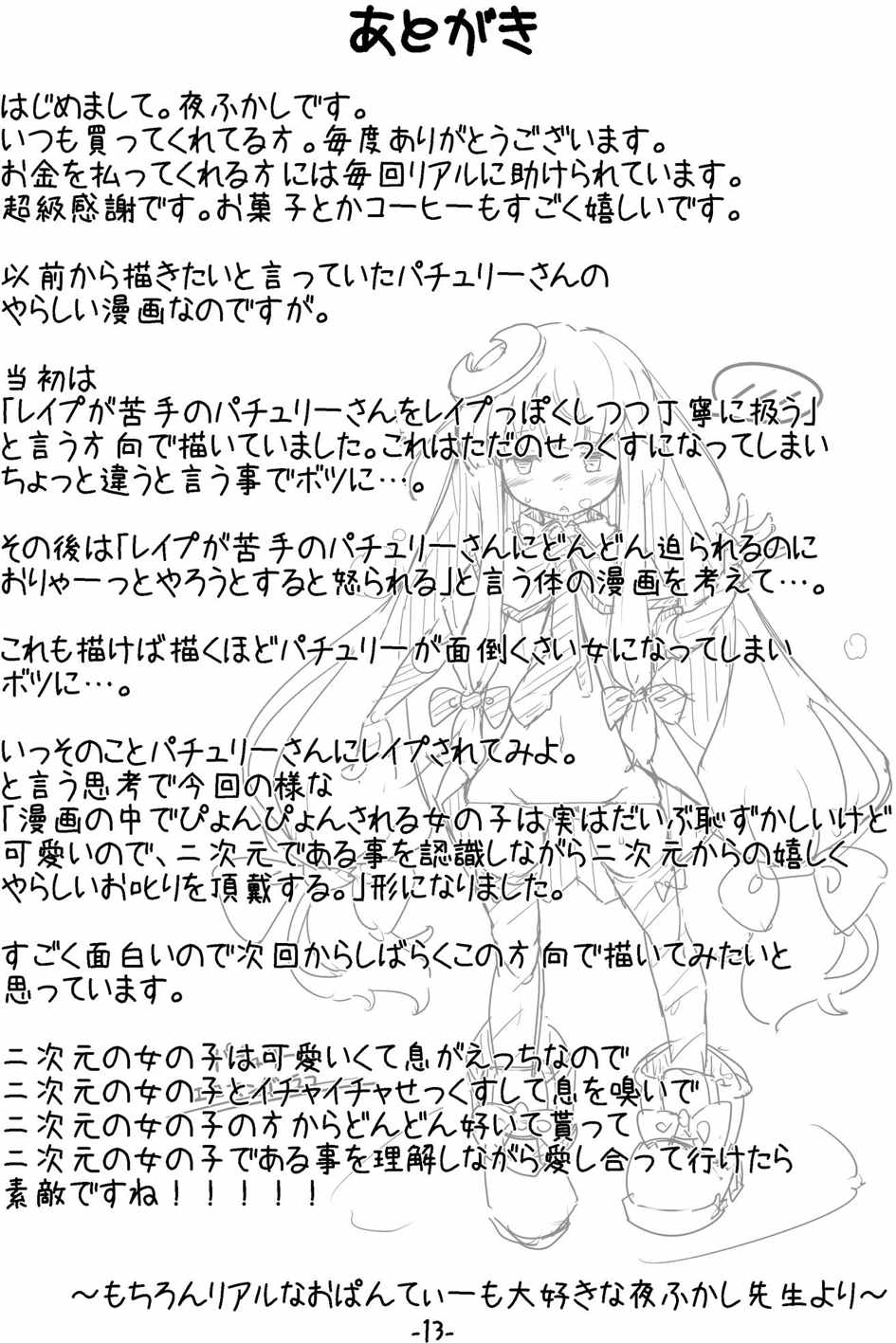 Patchouli-san ga Iki o Hahha tte Yatte Boku o Yarashiku Oshikari page 12 full