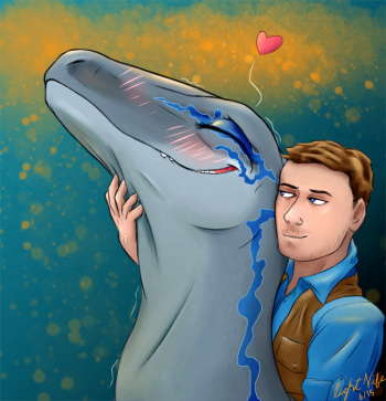 Jurassic World - Chris Pratt and Blue cover